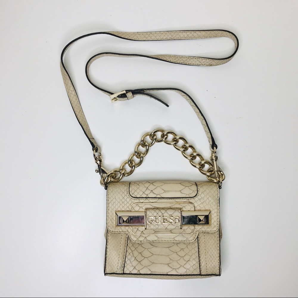 Guess | @ Cross Body Chain Faux Snake Skin Purse